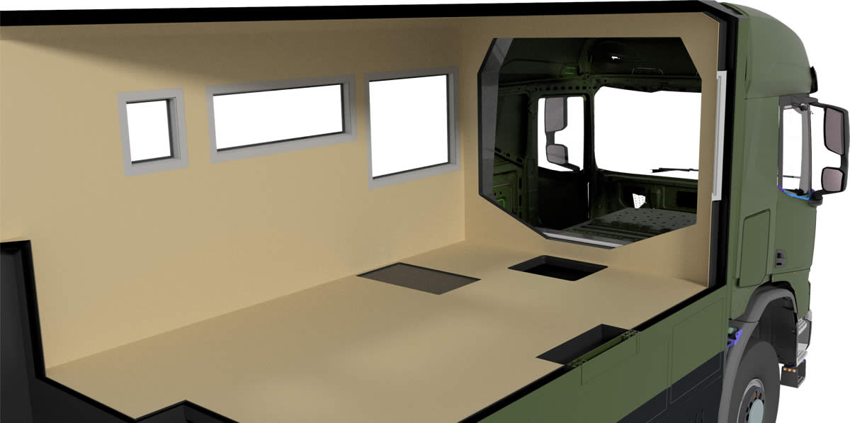 Dwarsdoorsnede Tatrex Hadexpedition overland camper