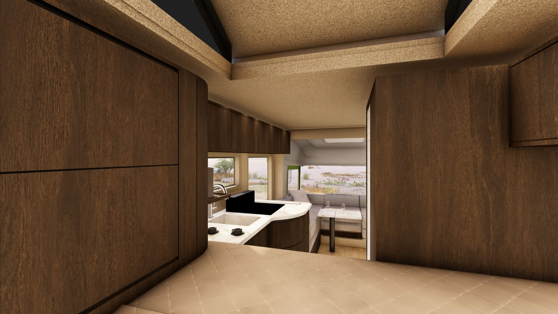 Slaapkamer Hadexpedition Tatrex 4 wheel drive camper