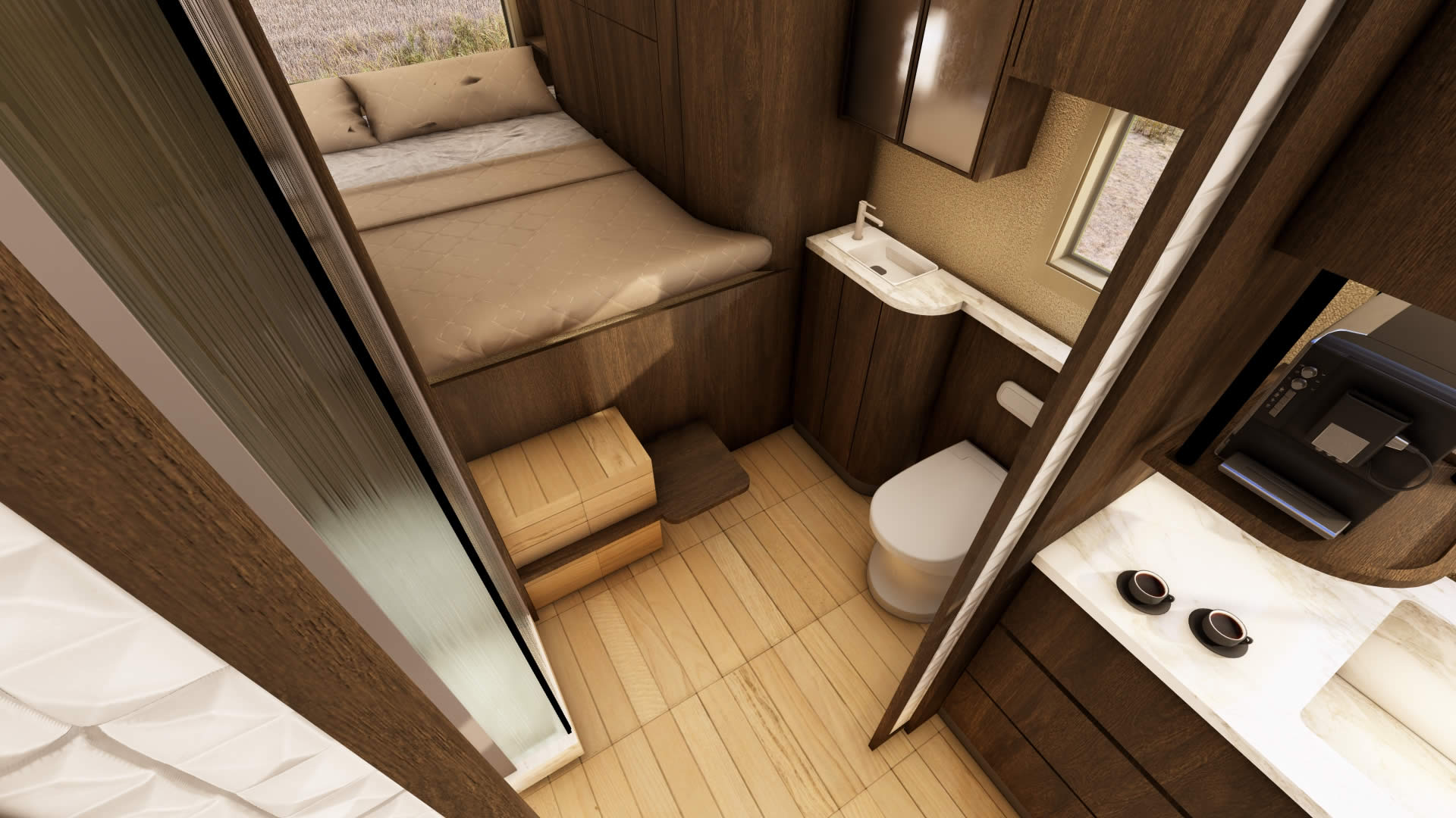 Badkamer Tatrex overland camper