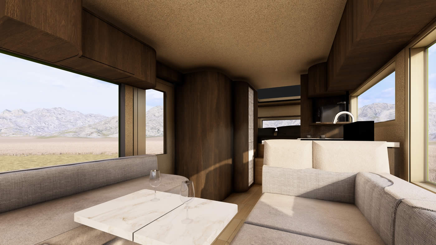 Zitgedeelte Hadexpedition Tatrex overland camper